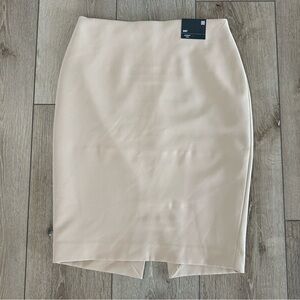 NWT Express Cream Light Tan Pencil Skirt Supersoft Twill Fabric Work Skirt 00